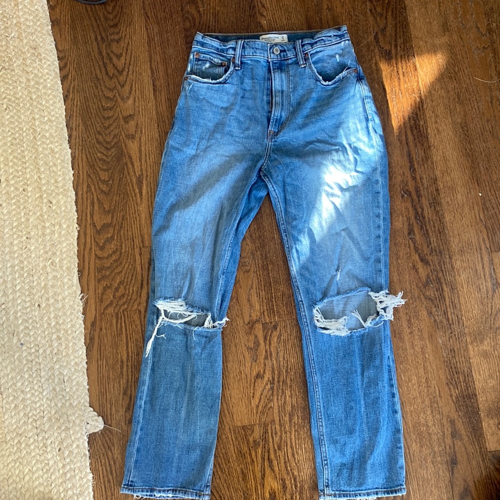 abercrombie the ankle straight ultra high rise curve love